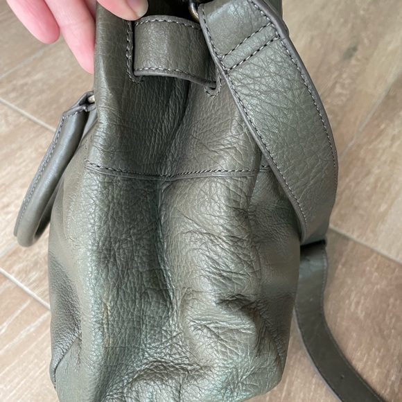 Liebeskind Berlin Grey Green Leather Tote Bag Satchel Purse with Shoulder Strap - Picture 7 of 16